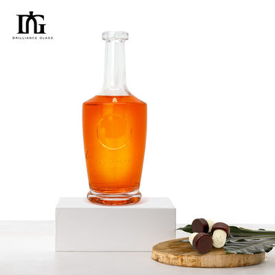 OEM/ODM aceptable Botella de licor vacía de vidrio de súper sílex de 750 ml para whisky Gin Vodka