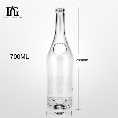 Impresión por serigrafía y electroplataje Botella de vidrio de 500 ml para bebidas alcohólicas