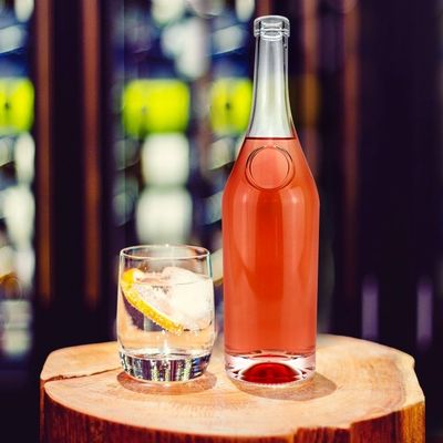 Impresión por serigrafía y electroplataje Botella de vidrio de 500 ml para bebidas alcohólicas