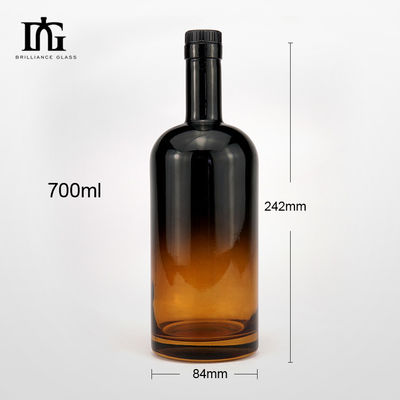 Botella de vidrio de sílex super grabado para whisky vodka tequila 700 ml de capacidad transparente