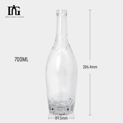 250 ml/500 ml/700 ml/750 ml Botella de vidrio de vino tinto Sello de corcho resistente y hermético