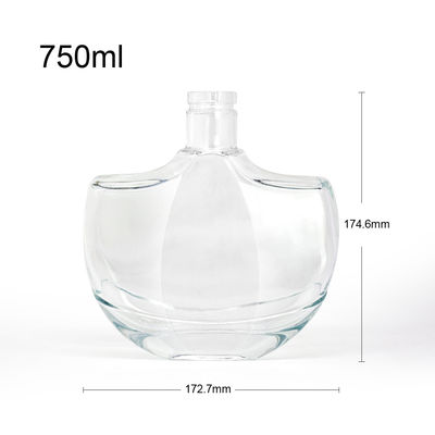 Botella de vidrio de fondo grueso de 500 ml para whisky, ron, ginebra y otros licores