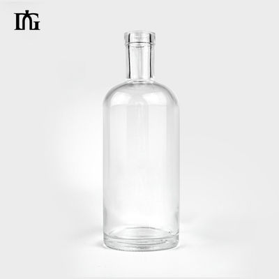 Botella de 375 ml 500 ml 750 ml 1000 ml de vidrio de vodka y ginebra con superficie grabada