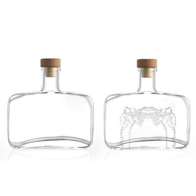 500 ml 700 ml 700 ml botella de vodka de ginebra de ron de cristal claro personalizado para botella de vidrio de licor