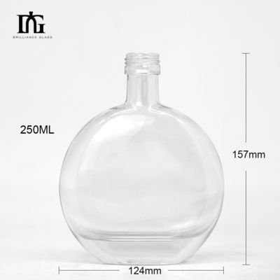 Collar de vidrio a medida Botella de vino cuadrada plana redonda con corcho y tapa de tornillo 250 ml 500 ml