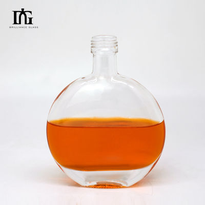 Collar de vidrio a medida Botella de vino cuadrada plana redonda con corcho y tapa de tornillo 250 ml 500 ml
