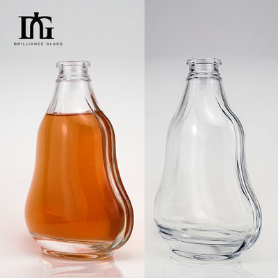 Botella de licor de vidrio transparente personalizada de 1000 ml Botella de vidrio de whisky con corcho y tapa de tornillo