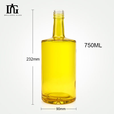 Botella redonda de vidrio de fondo grueso y transparente con cuello de corcho
