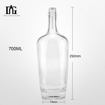 250 ml/500 ml/700 ml/750 ml Botellas de vidrio personalizadas de vodka whisky gin con tapa de tornillo