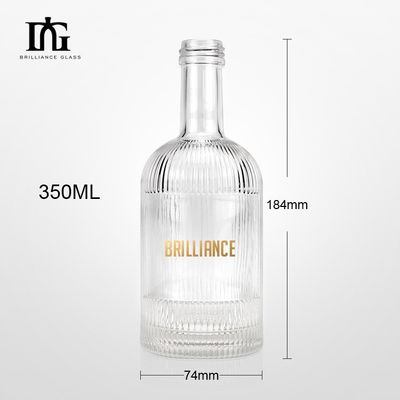Logotipo de diseño personalizado 330Ml Botella de vidrio de vodka con tapa de tornillo y material de cuello