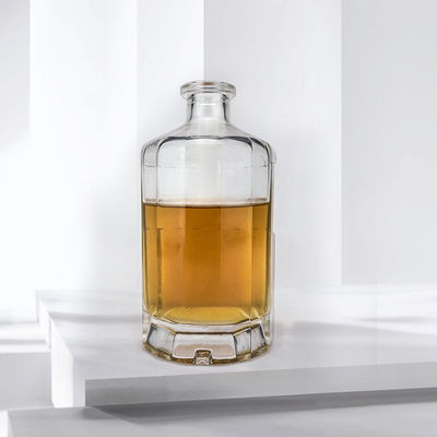 Botellas de whisky de vidrio 500 ml Electroplatación grabado Material de base de vidrio Estampado en caliente