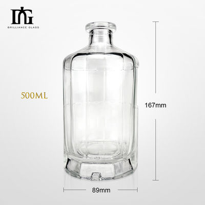 Botellas de whisky de vidrio 500 ml Electroplatación grabado Material de base de vidrio Estampado en caliente