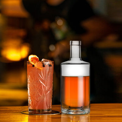 Botellas redondas de vidrio para licor whisky vodka brandy ron 375ml 500ml 750ml Capacidad