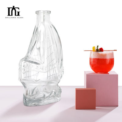 Logotipo del cliente aceptable Botella de vidrio vacía para whisky 1000ml 400ml 500ml