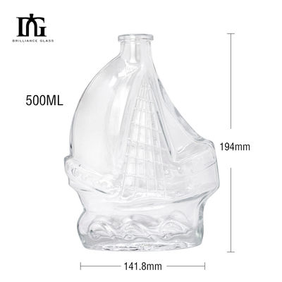 Logotipo del cliente aceptable Botella de vidrio vacía para whisky 1000ml 400ml 500ml