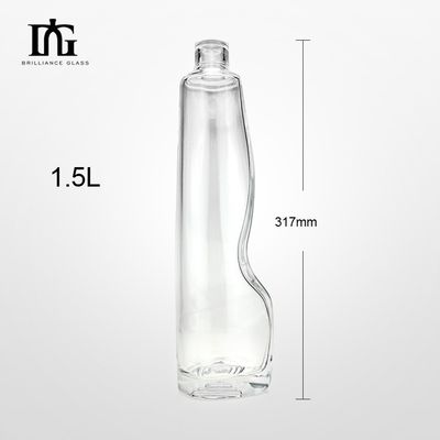 Logotipo del cliente aceptable Botella de vidrio para licor vodka tequila ginebra tapa de corcho sellada