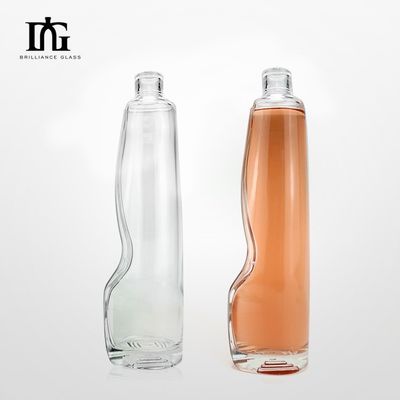 Logotipo del cliente aceptable Botella de vidrio para licor vodka tequila ginebra tapa de corcho sellada