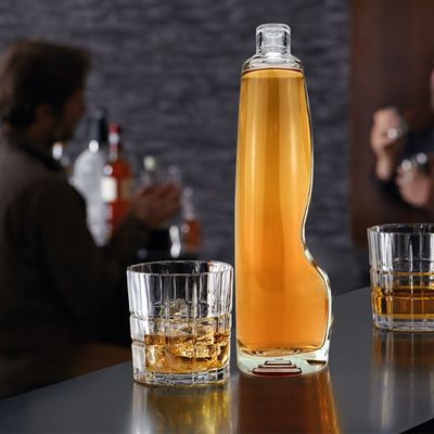 Logotipo del cliente aceptable Botella de vidrio para licor vodka tequila ginebra tapa de corcho sellada