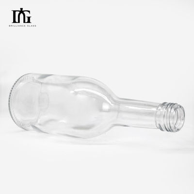 Botella de vidrio para licor personalizado 350 ml whisky vodka espíritu 500 ml material base vidrio