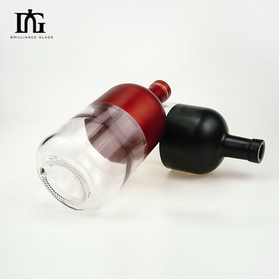 Botella de vino de vidrio de 750 ml grabado para champán personalizado y fabricantes de vino tinto