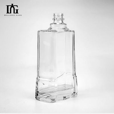 Botella cuadrada de whisky de 250 ml/500 ml/700 ml/750 ml con fondo de vidrio pesado de grosor de corcho