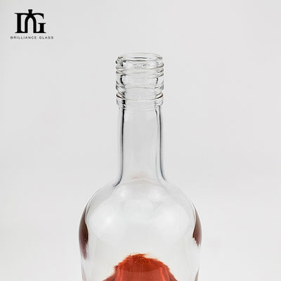Botella de vino vacía de 500 ml con cuello de vidrio en forma personalizada fabricada para clientes OEM/ODM