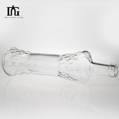 Brandy vacío claro Whiskey Ron Gin Bebidas Vino Vidrio Botellas de licor con corcho