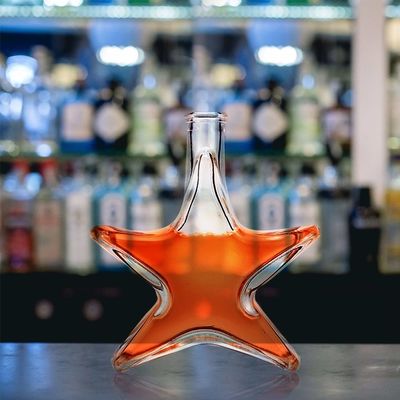 Contenedor de botellas de vidrio de 250 ml de grado alimenticio con tapa de tornillo de corcho en forma de estrella creativa