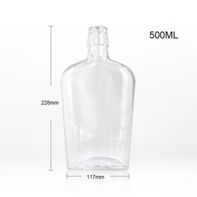 Botella de vidrio de 750 ml/1000 ml para bebidas alcohólicas Whisky Rum Gin Tequila Brandy Tapón de corcho grabado