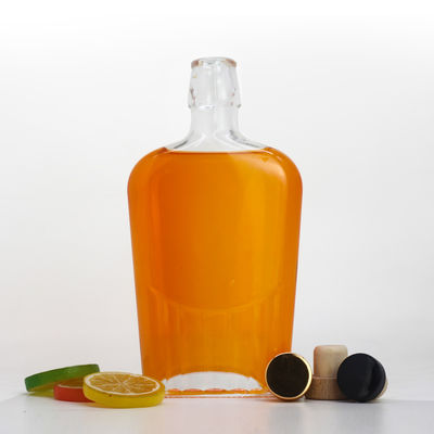 Botella de vidrio de 750 ml/1000 ml para bebidas alcohólicas Whisky Rum Gin Tequila Brandy Tapón de corcho grabado