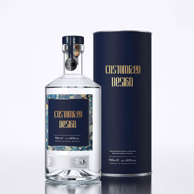Botella de vidrio transparente y transparente para bebidas alcohólicas Tipo de sellado CORK OEM/ODM Aceptable 700 ml