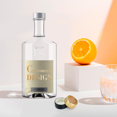 Botella de vidrio transparente y transparente para bebidas alcohólicas Tipo de sellado CORK OEM/ODM Aceptable 700 ml