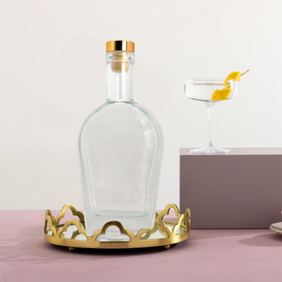 Whisky Liquor Gin Rum Vodka Botella de vidrio con corcho de vidrio 450ml 700ml 750ml Material del cuello