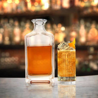 Collar de vidrio grabado whisky vodka brandy botella de ginebra 50ml 350ml 500ml 700ml 750ml