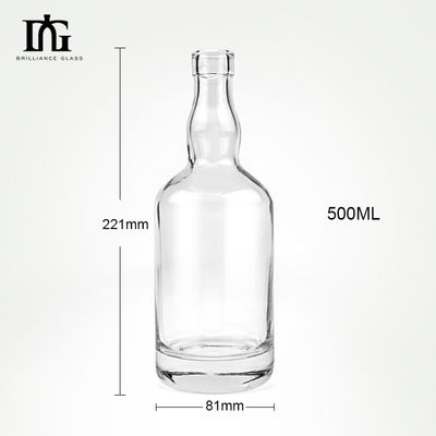 Impresión de sello de oro Manipulación de botella especial de vidrio para la muestra 350ml 500ml 750ml