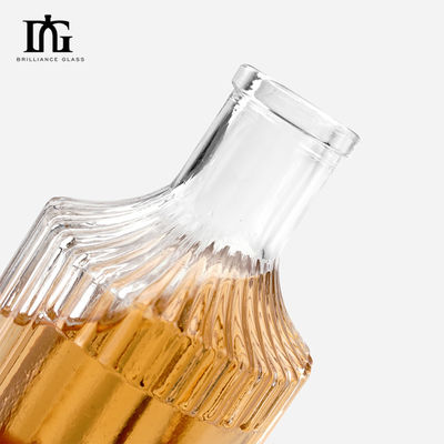 OEM/ODM aceptable Botella de licor de 750 ml clara con manipulación de impresión por pulverización