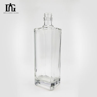 Botella de vidrio transparente de 500 ml para vino de lujo Liquor Rum Whisky Gin Vodka Muestra proporcionada