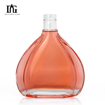 Botella de licor de vidrio vacío de 500 ml para ron whisky vodka bebidas espirituosas Collar Material de vidrio