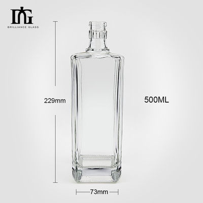 Collar de vidrio 750 ml Extra Flint Empire Botella de vodka para bebidas alcohólicas Liquor Whiskey Ron Tequila