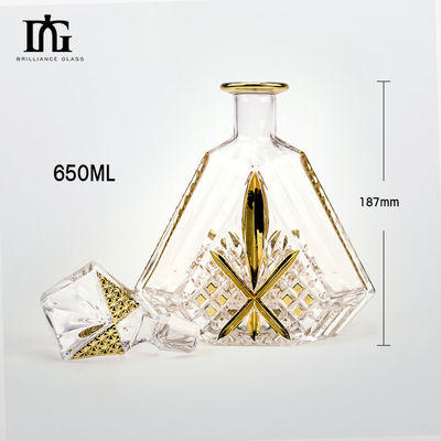 Conjunto de decantador de whisky de cristal con 2 vasos de whisky de moda antigua