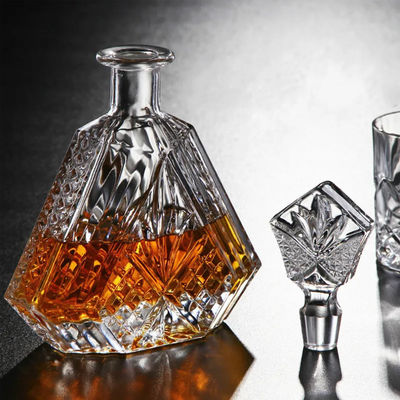 Conjunto de decantador de whisky de cristal con 2 vasos de whisky de moda antigua