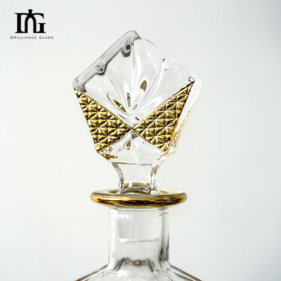 Conjunto de decantador de whisky de cristal con 2 vasos de whisky de moda antigua