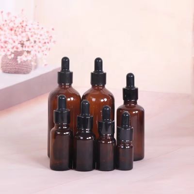 Envases para el cuidado de la piel de 15 ml 50 ml Botella de vidrio de goteo de aceite esencial para aceite Logotipo personalizado