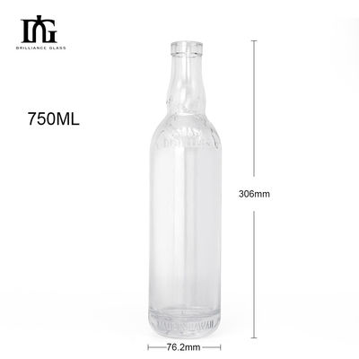 Material del cuerpo Vidrio 750 ml 500 ml Whiskey Gin Botella de whisky para bebidas y perfumes
