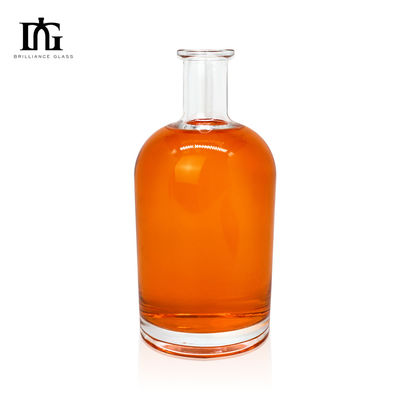 TJ028 750 ml Botella de vidrio de vodka transparente y licor de licor