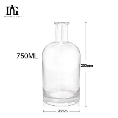 TJ028 750 ml Botella de vidrio de vodka transparente y licor de licor