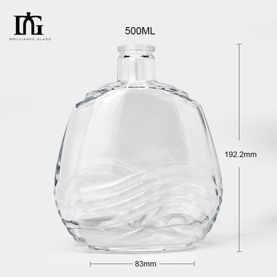 Botellas de vidrio de 750 ml para whisky y brandy TJ008