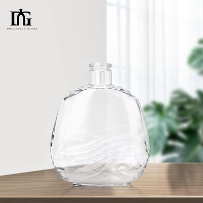 Botellas de vidrio de 750 ml para whisky y brandy TJ008