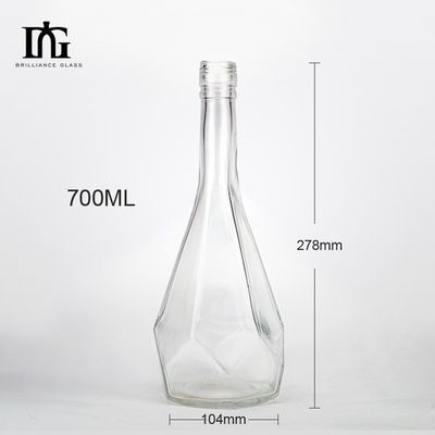 Botella de licor de vidrio con corcho 500ml 375ml Vodka Spirit Gin 200ml 100ml Material de vidrio