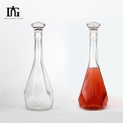Botella de licor de vidrio con corcho 500ml 375ml Vodka Spirit Gin 200ml 100ml Material de vidrio